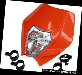 USヘッドライト ホンダストリートファイターダートバイクCR MX用オレンジカスタムオートバイヘッドライトランプ Orange Custom Motorcycle Headlight Lamp For Honda Streetfigter Dirt Bike CR MX