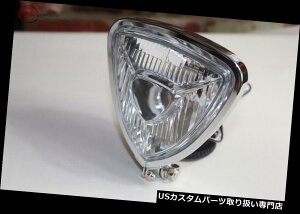 USwbhCg gCAOwbhCgvN[tbgobNJX^I[goC`bp[{o[n[[ Triangle Headlight Lamp Chrome Flat Back Custom Motorcycle Chopper Bobber Harley