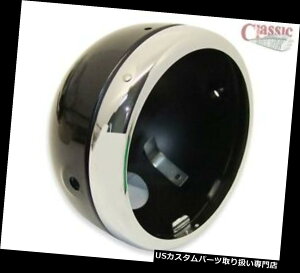 USwbhCg [JXubNwbhCgVF Chrome Rim 5.3 / 4 BSAAANorton Motorcycle Lucas Black Headlight Shell  Chrome Rim 5.3/4 BSA, Triumph, Norton Motorcycle