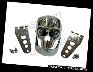 USwbhCg BSAm[g̏̌Ń`bp[{o[WwbhCg Chopper Bobberr Skull Headlight With Light In Eyes BSA Norton Triumph