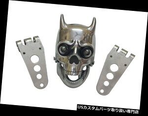 USwbhCg ڂ̌Ń`bp[{o[WwbhCgm[ggCAtBSA Chopper Bobberr Skull Headlight With Light in Eyes Norton Triumph BSA