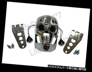 USwbhCg BSAm[g̏̌Ń`bp[{o[WwbhCg Chopper Bobberr Skull Headlight With Light In Eyes BSA Norton Triumph