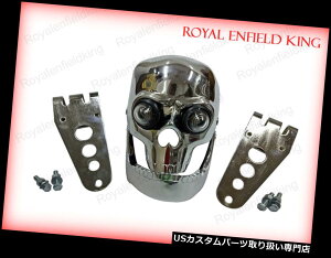 USwbhCg BSAm[g̏̌Ń`bp[{o[WwbhCg Chopper Bobberr Skull Headlight With Light In Eyes BSA Norton Triumph