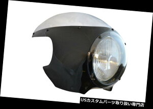 US�w�b�h���C�g �u���b�N�t�F�A�����O�N���A�E�C���h�V�[���h6 3/4 Triumph Cafe Racer�v���W�F�N�g�p�w�b�h���C�g BLACK Fairing Clear Windshield 6 3/4 Headlight For Triumph Cafe Racer Project