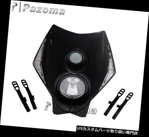 USwbhCg KTM XR WR CR RMZ DR KLX 25̂߂ɗLȍI[goCLED̃wbhCg̃Gf[̓ Black Motorcycle LED Headlight Enduro Road Legal For KTM XR WR CR RMZ DR KLX 25