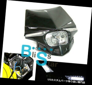 US�w�b�h���C�g �u���b�N�_�[�g�o�C�N���j�o�[�T��LED�w�b�h���C�gKLX CRM XR DRZ RMZ RM KTM�X�g���[�g�t�@�C�^�[ Black Dirtbike Universal LED Headlight KLX CRM XR DRZ RMZ RM KTM STREETFIGHTER �y���s�A���i�z