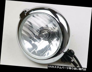 USヘッドライト 7 "ブラッククロームベイツレトロヘッドライトH4 55 / 60Wストリートファイターカフェレーサーボバー 7" Black Chrome Bates Retro Headlight H4 55/60W Streetfighter Cafe Racer Bobber