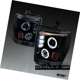 ヘッドライト Glossy Black 2008-2010 F250 F350 F450 Pickup LED Dual Halo Projector Headlights 光沢のある黒2008-2010 F250 F350 F450ピックアップLEDデュアル・ハロー・プロジェクター・ヘッドライト