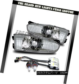 ヘッドライト 97-02 Mitsubishi Mirage 2DR Chrome Crystal Clear Headlights/6000K Bi-Xenon HID 97-02三菱ミラージュ2DRクロムクリスタルクリアヘッドライト/ 600 0KバイキセノンHID