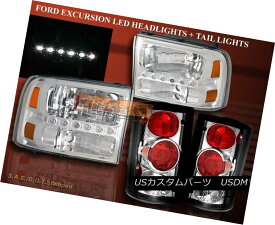 ヘッドライト 2000 - 2004 FORD EXCURSION CHROME CLEAR LED HEADLIGHTS AND TAIL LIGHTS COMBO 2000年?2004年フォードエクスプレッションクロームLEDヘッドライトとテールライトをクリア