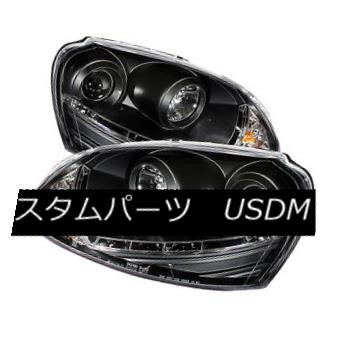 ヘッドライト Volkswagen 06-09 GTI  Jetta Black DRL LED Projector Headlights Set (HID Version) フォルクスワーゲン06-09 GTI  ジェッタブラックDRL LEDプロジェクターヘッドライトセット（HIDバージョン）