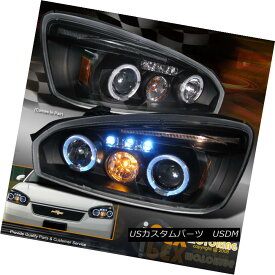 ヘッドライト Black Projector Headlight With Halo And LED DRL Strip For 2004-2007 Chevy Malibu 2004-2007シボレーマリブのためのハローとLED DRLストリップと黒プロジェクターヘッドライト