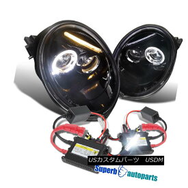 ヘッドライト For 1998-2005 Beetle Halo Projector Headlights Lamps Glossy Black+H1 Slim HID 1998?2005年ビートルハロープロジェクターヘッドライトランプ光沢ブラック+ H1スリムHID