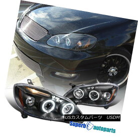 ヘッドライト 2003-2008 Toyota Corolla Halo LED Projector Headlights Black SpecD Tuning 2003-2008トヨタカローラヘイローLEDプロジェクターヘッドライトブラックスペックチューニング