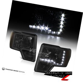 ヘッドライト Ford F150 2009-2014 L+R Smoke LED Diamond Cut Headlight Signal Bumper Lamp Ford F150 2009-2014 L + R Smoke LEDダイヤモンドカットヘッドライト信号バンパーランプ