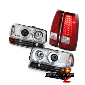 ヘッドライト 04 05 06 Sierra Z71 Brightest CCFL Ring Headlights Onyx Red LED Tail Lights 04 05 06シエラZ71最も明るいCCFLリングヘッドライトオニキスレッドLEDテールライト