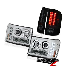 ヘッドライト GMC Sierra 3500 Dually 08-14 WT Euro Halo LED Headlamp Sinister Black Brake Lamp GMC Sierra 3500 Dually 08-14ユーロHalo LEDヘッドランプSinisterブラックブレーキランプ