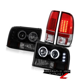 ヘッドライト Factory Style RED LED Rear Tail Lights Smoke CCFL Halo Headlights F250 F350 F450 ファクトリースタイル赤LEDリアテールライト煙CCFLハローヘッドライトF250 F350 F450