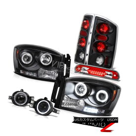 ヘッドライト Black CCFL Headlights Rear Brake Lamps Fog Roof LED Red 2006 Dodge Ram Hemi ブラックCCFLヘッドライトリアブレーキランプフォグルーフLEDレッド2006ドッジラムヘミ