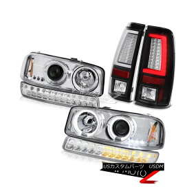 ヘッドライト 1999-2006 Sierra SLE Tail Lights Clear Chrome Signal Lamp Headlights Halo Rim 1999-2006 Sierra SLEテールライトクリアクロームシグナルランプヘッドライトHalo Rim 【並行輸入品】