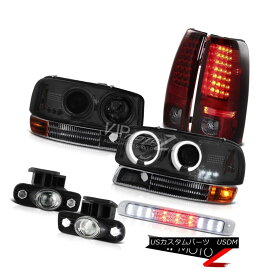 ヘッドライト Smoke Halo Headlights Red LED Tail Lights Projector Fog Brake Cargo 99-02 Sierra スモークハローヘッドライト赤色LEDテールライトプロジェクターフォグブレーキカーゴ99-02 Sierra