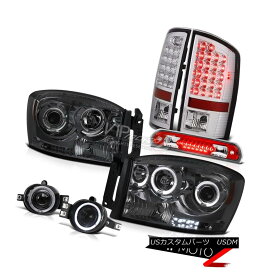 ヘッドライト Smoke Headlights LED Bulb Tail Light Glass Fog 3rd Brake Red 2006 Dodge Ram 1500 スモークヘッドライトLED電球テールライトグラスフォッグ3rdブレーキレッド2006ダッジラム1500