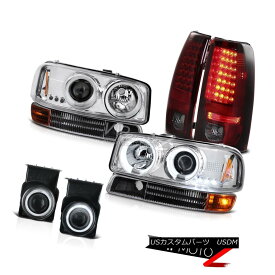 ヘッドライト 04 05 06 Sierra Rim Headlights Turn Signal Dark Red LED Tail Lights Chrome Fog 04 05 06シエラ・リムヘッドライトターンシグナルダークレッドLEDテールライトクロムフォグ 【並行輸入品】