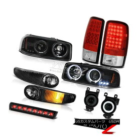 ヘッドライト Black LED Headlights Tail Lights Driving FogLamps Smoke Third Brake 01-06 Yukon ブラックLEDヘッドライトテールライトドライビングフォグランプスモークスリーブレーキ01-06ユーコン
