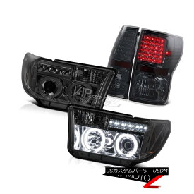 ヘッドライト 07-13 Tundra V8 Truck CCFL Smoke LED Halo Projector Headlight+SMD Tail Lamp L+R 07-13 Tundra V8トラックCCFLスモークLEDハロープロジェクターヘッドライト+ SMDテールランプL + R