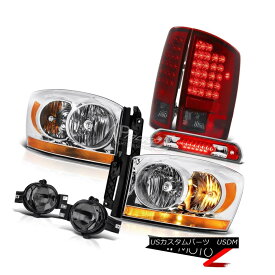 ヘッドライト 07-08 Dodge Ram 1500 Slt Headlamps Smokey Fog Lamps Red Roof Cab Light Taillamps 07-08ダッジラム1500スリットヘッドランプスモーキーフォグランプレッドルーフキャブライトタイルランプ