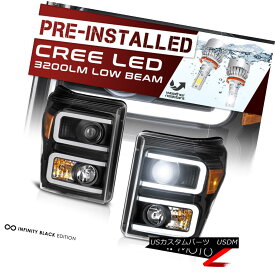 ヘッドライト [CREE LED Low Beam] 11-16 Ford F250 F350 Projector Headlight Twin OLED Tube DRL [CREE LEDロービーム] 11-16 Ford F250 F350プロジェクターヘッドライトツインOLEDチューブDRL