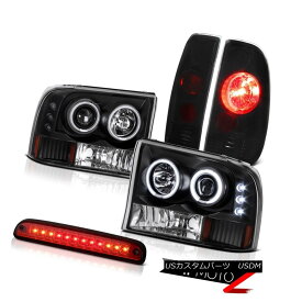 ヘッドライト Black CCFLr Headlight Roof Brake LED Red Dark Smoke TailLight 99-04 F250 Turbo ブラックCCFLヘッドライトルーフブレーキLED赤ダークスモークテールライト99-04 F250ターボ