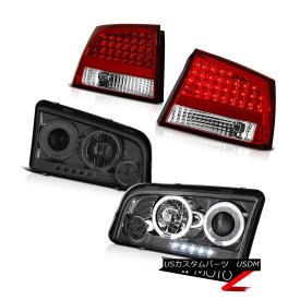 ヘッドライト 09 10 Charger Daytona RT Headlight Halo DRL LED Taillamps Chrome Red Rosso Red 09 10充電器デイトナRTヘッドライトHalo DRL LEDタイルランプクロームレッドロッソレッド