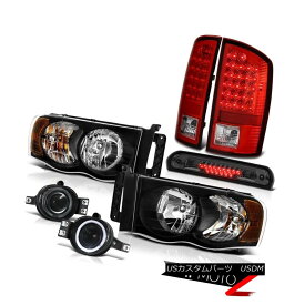 ヘッドライト 02-05 Ram 1500 Satin Black Headlamp LED Tail Lamp Assembly Tinted Fog Roof Brake 02-05ラム1500サテン・ブラックヘッドランプLEDテールランプ・アッセンブリー・ミント・フォグ・ルーフ・ブレーキ