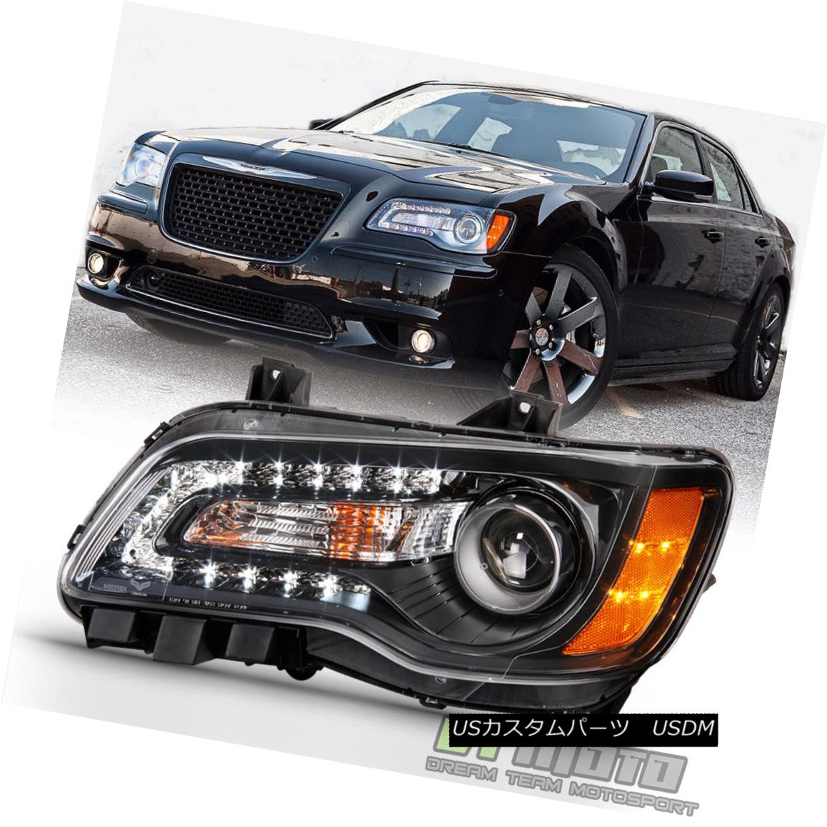 ヘッドライト Factor Style Black 2011-2014 Chrysler 300 Halogen LED DRL Headlight  Driver Side ファクタースタイルブラック2011-2014クライスラー300ハロゲンLED DRLヘッドライトドライバーサイド |