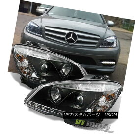 ヘッドライト Blk 2008-2011 Mercedes Benz W204 C-Class LED DRL Projector Headlights Left+Right Blk 2008-2011メルセデスベンツW204 CクラスLED DRLプロジェクターヘッドライト左+右