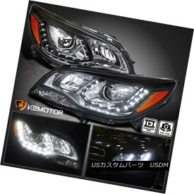 ヘッドライト 2013-2015 Chevy Malibu Halo LED DRL Projector Headlights Lamps Black Left+Right 2013-2015シボレーマリブハローLED DRLプロジェクターヘッドライトランプブラック左+右