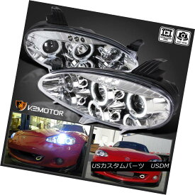 ヘッドライト 2001-2005 Mazda Miata MX5 Chrome LED Halo Projector Headlights 2001-2005マツダMiata MX5クロームLEDハロープロジェクターヘッドライト