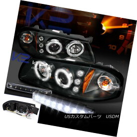 ヘッドライト 00-05 Impala LED Halo Projector Head Light Signal Black Pair+8-LED Bumper DRL 00-05インパラLEDハロープロジェクターヘッドライト信号ブラックペア+ 8 LEDバンパーDRL