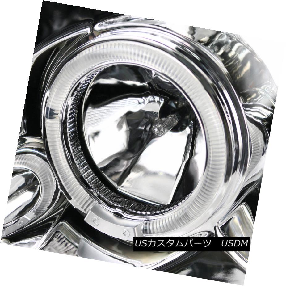 代引き人気 ライト・ランプ-Chrome F150 04-08 ヘッドライト Halo ckメッシュフードグリル Bla  F150クロームハローLEDプロジェクターヘッドライト+ 04-08 Grille Hood Mesh Headlights+Black  Projector LED - didacpriu51.com