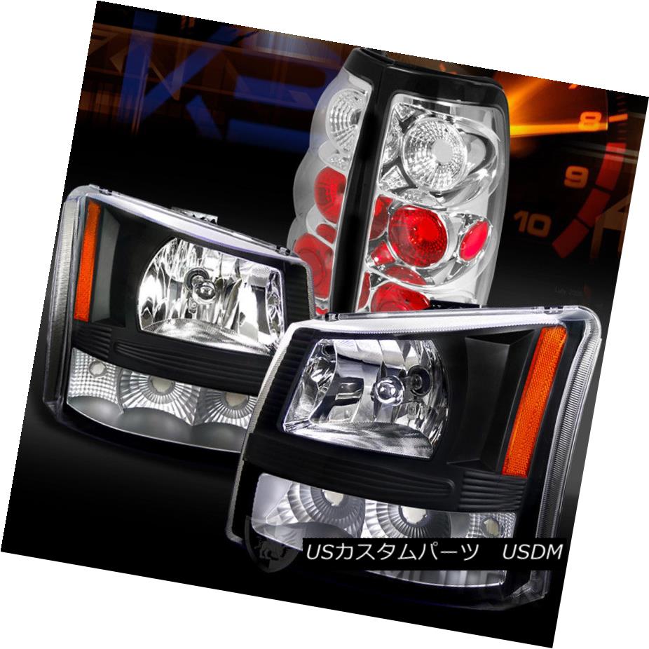 ヘッドライト 03-06 Silverado Pickup 1PC Style Black Headlights Clear Rear Tail Lamps 03-06 Silveradoピックアップ1PCスタイルブラックヘッドライト  Cle   arリアテールランプ