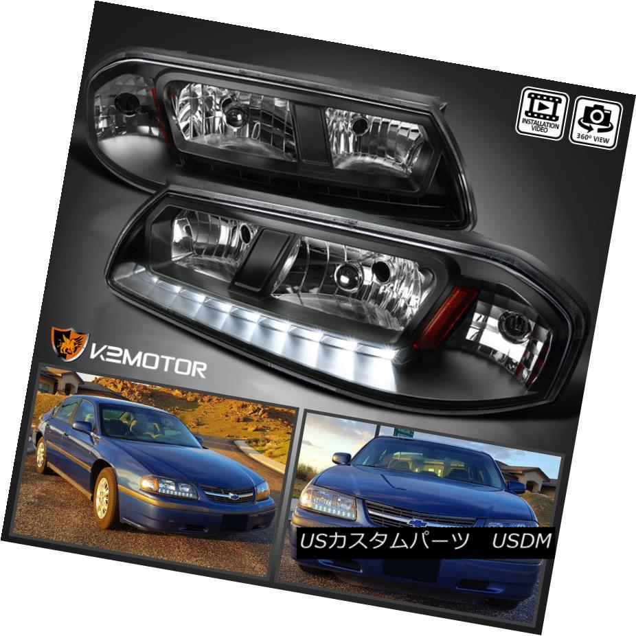 2000-2005 Chevy Impala Replacement Smoke LED Headlights Amber Signal Lamps