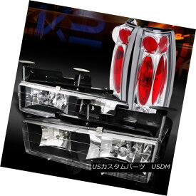 ヘッドライト 88-98 Chevy/GMC C/K C10 Truck Black Headlights+Chrome Rear Tail Lamps 88-98シボレー/ GMC C / K C10トラックブラックヘッドライト+ Chr omeリアテールランプ