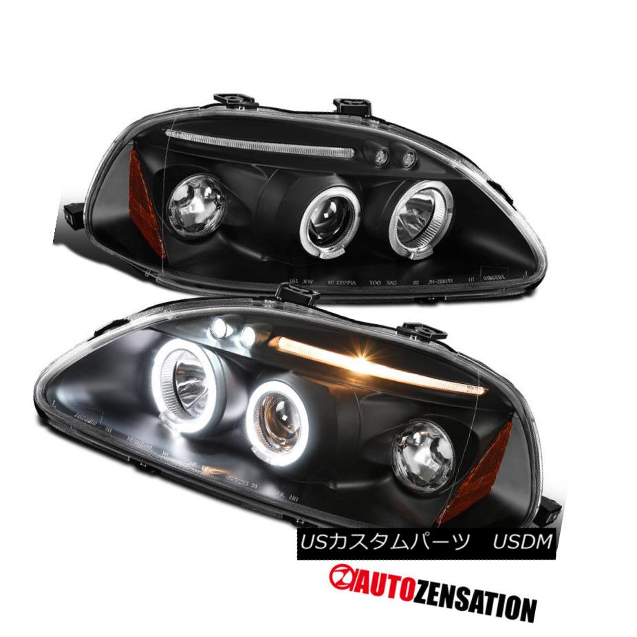 Fit 99-00 Honda Civic JDM Chrome Crystal Headlights+Smoke Bumper Fog Lamps