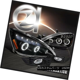 ヘッドライト For 03-05 Accord 2DR Black Halo LED Projector Headlights+Clear Fog Bumper Lamp 03-05 Accord 2DR Black Halo LEDプロジェクターヘッドライト+ Cle ar Fogバンパーランプ