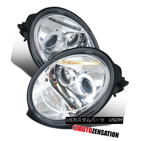 ヘッドライト For 98-05 Volkswagen Beetle Chrome Halo Projector Headlights 98-05フォルクスワーゲンビートルクロームハロープロジェクターヘッドライト用