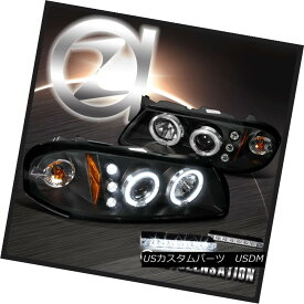 ヘッドライト 00-05 Impala LED Halo Projector Head Light Signal Black Pair+6-LED Bumper DRL 00-05インパラLEDハロープロジェクターヘッドライト信号ブラックペア+ 6 LEDバンパーDRL