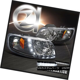 ヘッドライト 93-03 Ford F150 Black SMD LED Stripe Headlights+6-LED Bumper Fog Lamps 93-03フォードF150ブラックSMD LEDストライプヘッドライト+ 6-L EDバンパーフォグランプ
