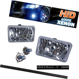 ヘッドライト Fits Sealed Beam Chrome Headlights 4 InchX6 Inch H4 + Bi-Xenon HID Kit 密閉ビームクロームヘッドライトに適合4 InchX6インチH4 +バイキセノンHIDキット