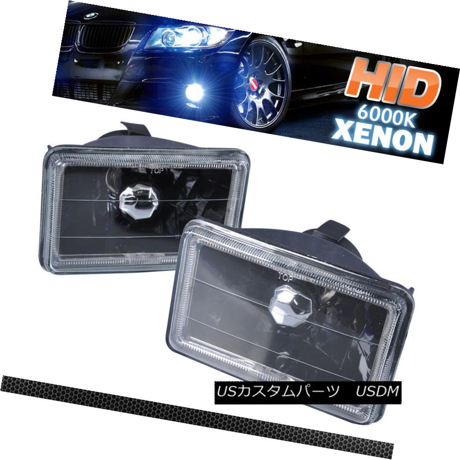 ヘッドライト Fits Black Clea  Halo Headlights 4 InchX6 Inch H4 + Bi-Xenon HID Kit ブラッククリアハローヘッドライトに適合4 InchX6インチH4 +バイキセノンHIDキット